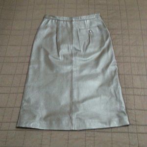Vintage Clio Leather Skirt Pencil  Women's Size 4 Brown
